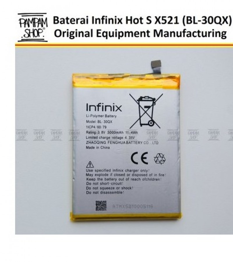 Infinix BL-30QX Battery for Infinix HOT S X521 with 3000 mAh Capacity-Silve