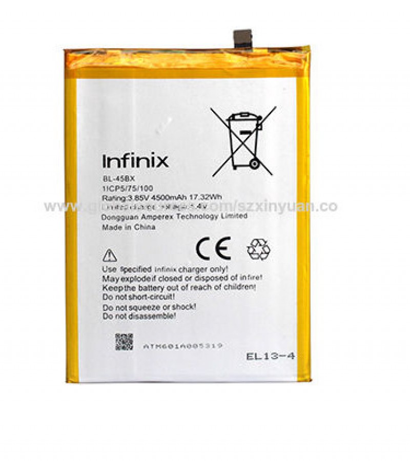 Infinix BL-45BX Battery for Note 3 / Note 3 Pro X601  with 4370/4500 mAh Capacity-Silver