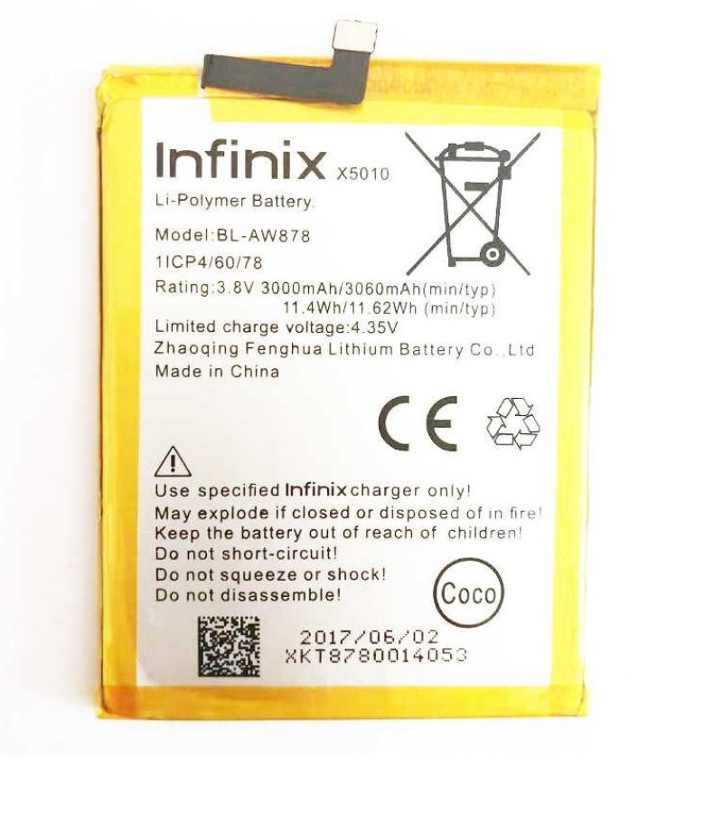 Infinix BL-AW878 Battery for Infinix Smart X5010 with 3000 mAh Capacity-Silver