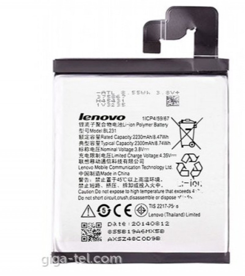 Lenovo BL231 battery For Lenovo Vibe X2 / S90 with 2300 mAh Capacity- Black