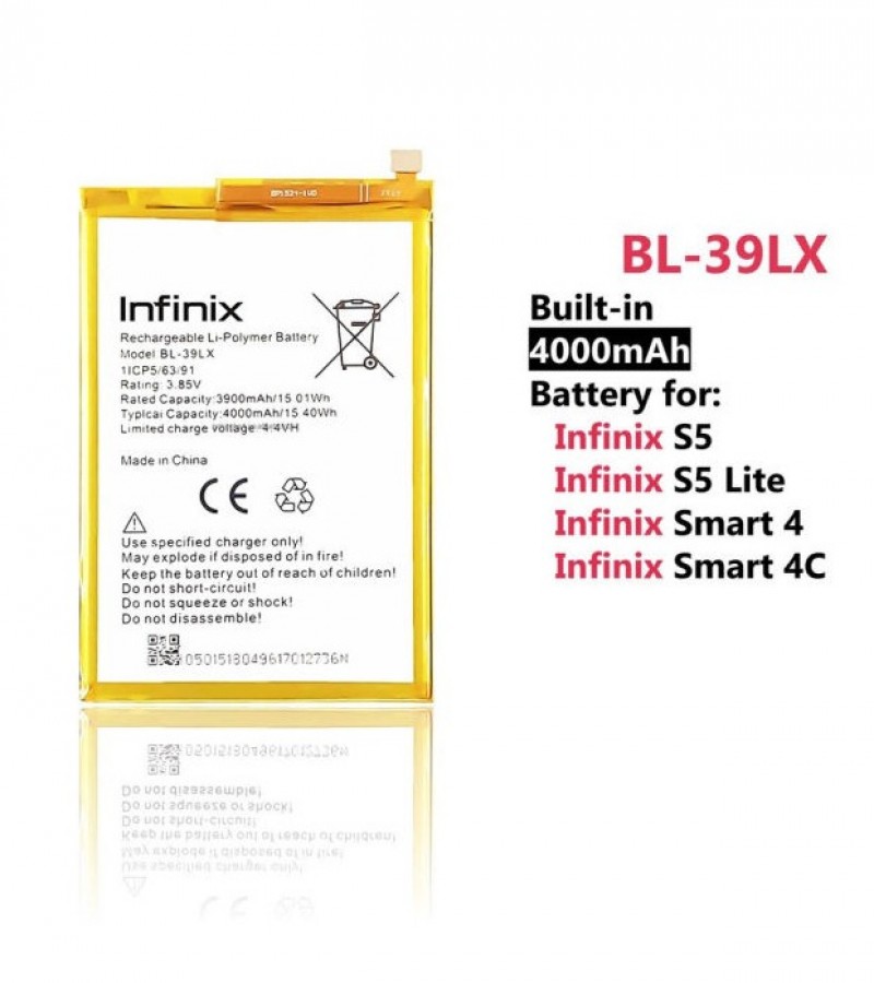 Infinix BL-39LX Battery for Infinix S5 / S5 Lite/Smart 4 Capacity-4000mAh