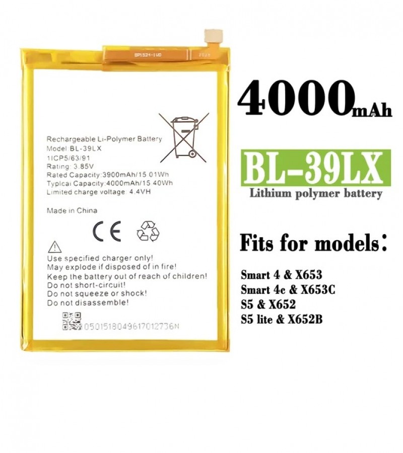 Infinix BL-39LX Battery for Infinix S5 / S5 Lite/Smart 4 Capacity-4000mAh