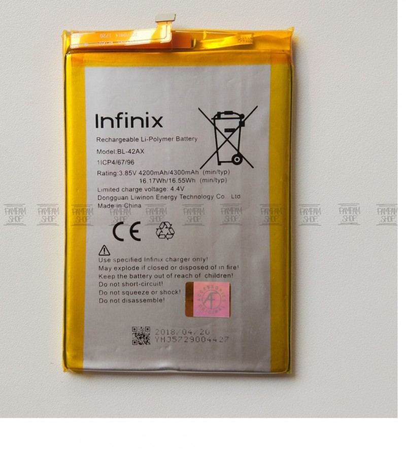 Infinix Note 4 (X572) Battery BL42AX Battery with 4300mAh Capacity-Silver