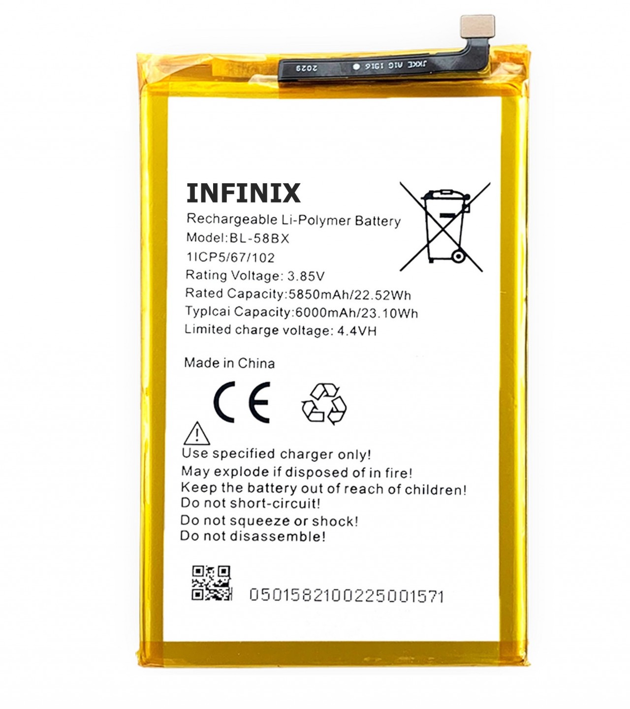 BL-58BX Infinix Hot 9 Play (X680) Battery BL58BX Battery with 6000mAh Capacity_Silver