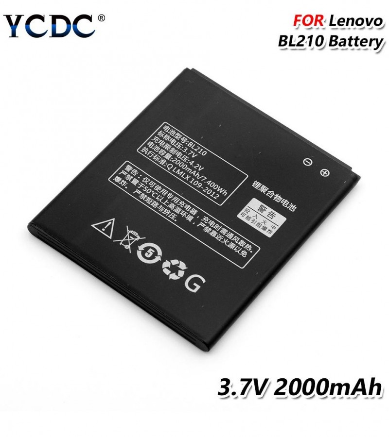 Lenovo BL210 Battery For Lenovo A536 A606 S820 A750E A770E A656 Battery With 2000mAh Capacity-Black