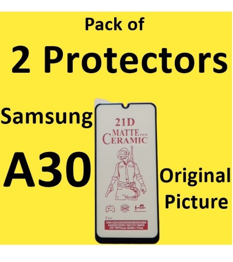 Samsung A30 Matte Ceramic Sheet Protector for Gaming , Pack of 2 Protector