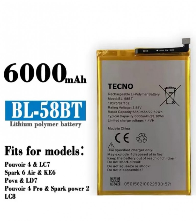 tecno ke6 battery model name