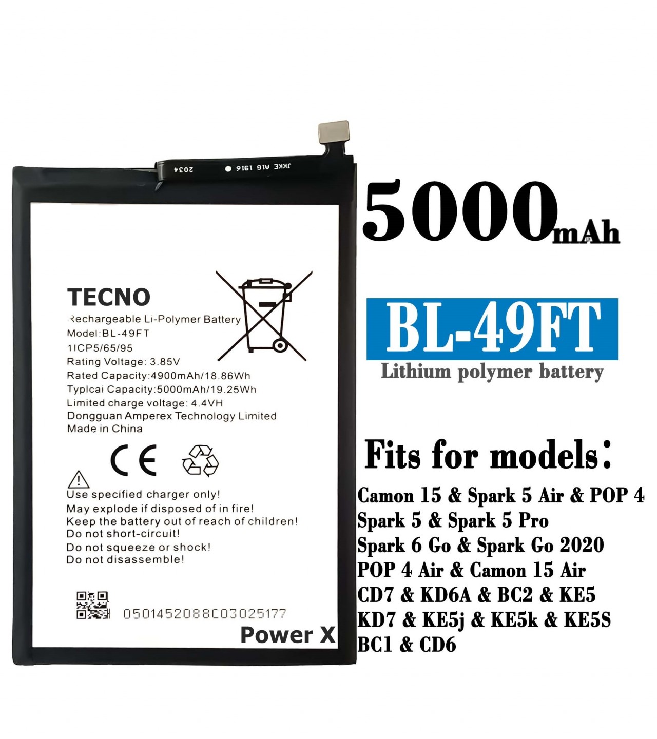 tecno spark go 2020 battery