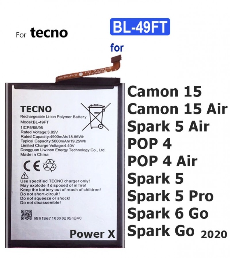 battery of tecno spark 7t